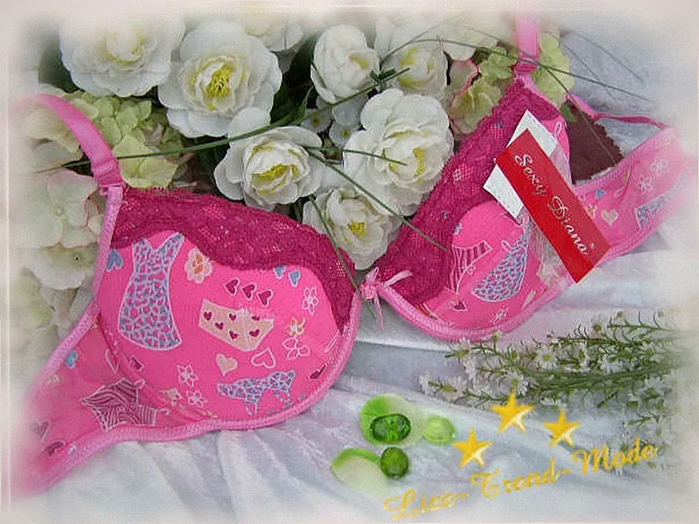 #36 | Push up BH - mit Spitze - pink/rot - EU-Gr. 80 B