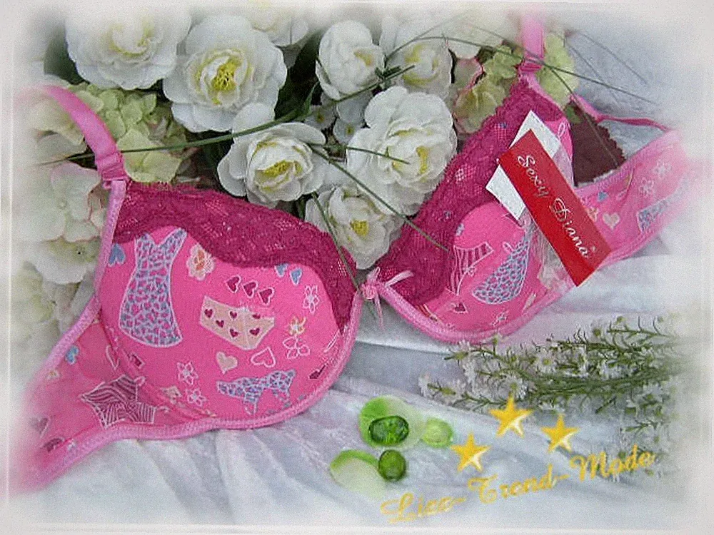 #36 | Push up BH - mit Spitze - pink/rot - EU-Gr. 90 B