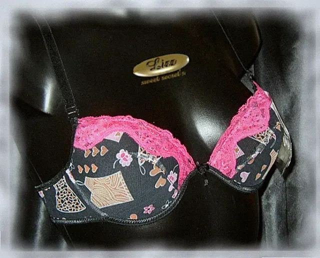 #36 | Push up BH - mit Spitze - schwarz/rot - EU-Gr. 90 B