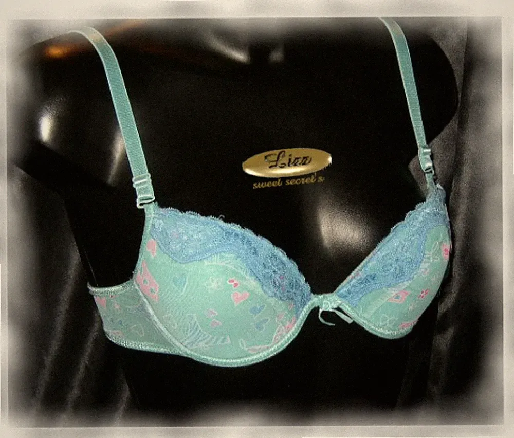 #36 | Push up BH - mit Spitze - türkis-blau - EU-Gr. 80 B