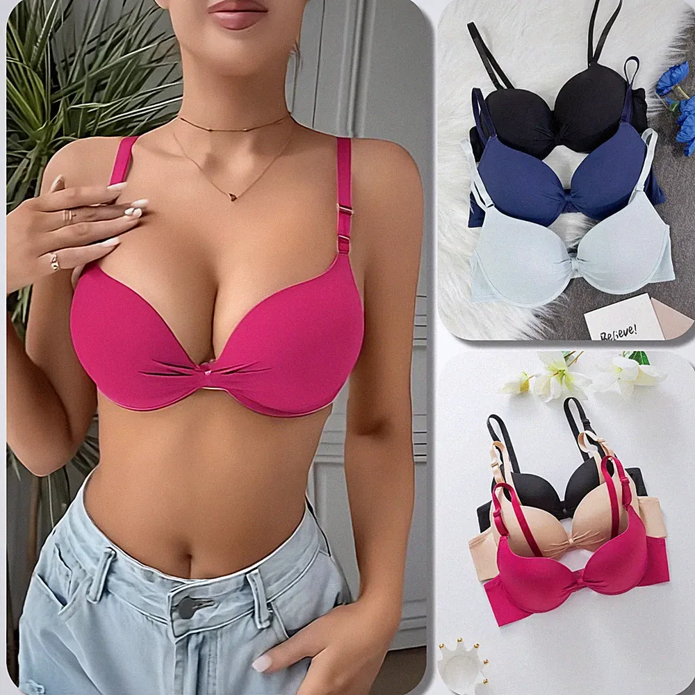 3er Pack Damen Maximizer Schale Push Up BH Set Unterwäsche Dessous Cup B 70-85