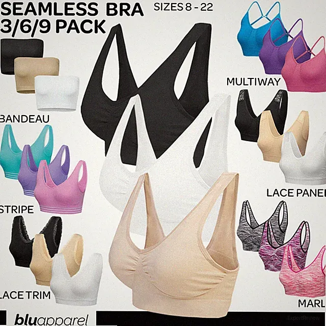 3er Pack Seamless Komfort BH Alltag BH ungepolstert ohne Bügel Stretch Übergröße