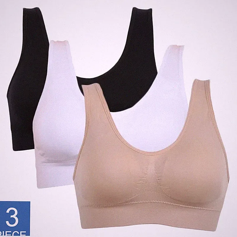 3er Pack Seamless Padded BH - Kabellos Push-Up Sport & Alltag Komfort (M-4XL)