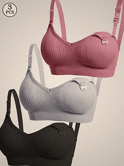 3er Pack Still BHs für schwangere und stillende Frauen mit praktischem Billig24