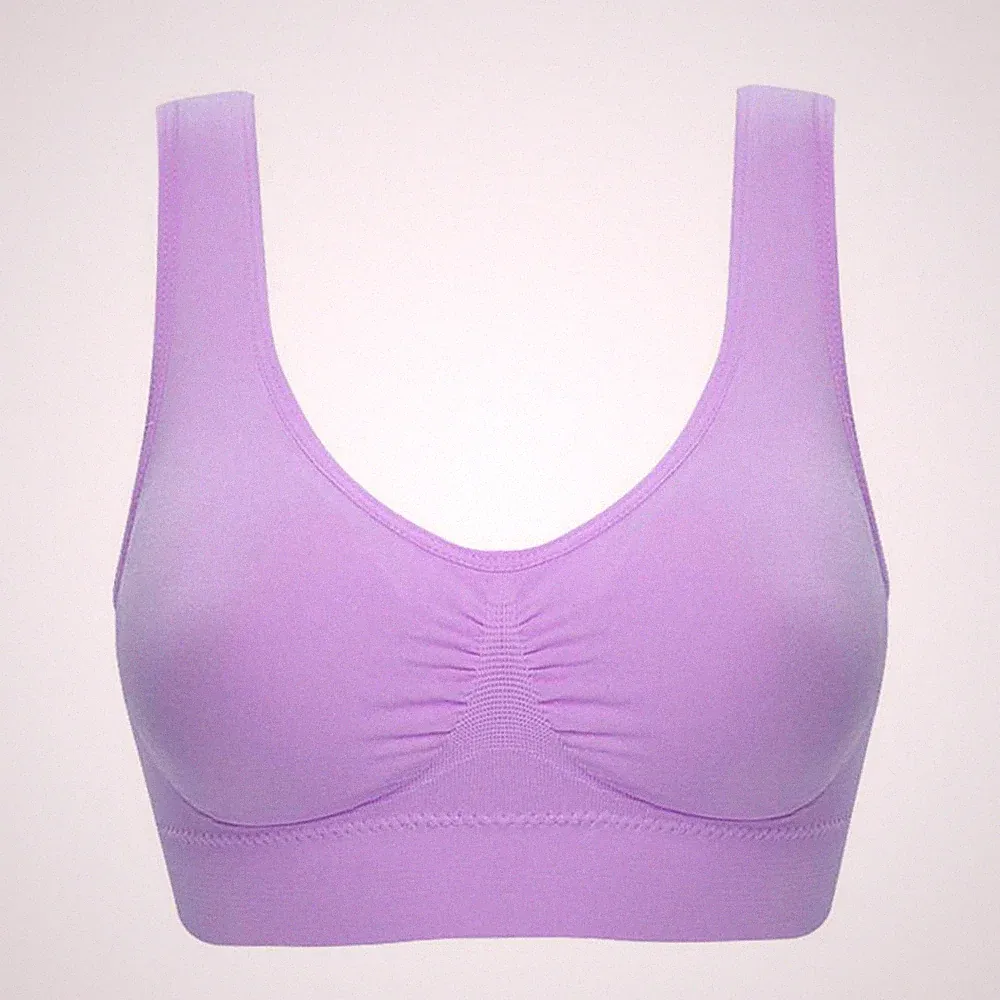3er Pack Übergröße Damen Yoga Sport BH Crop Top Trägershirt Stretch nahtloser Halt