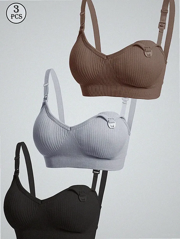 3er Pack Umstands BHs für bequemes Stillen mit sexy Frontöffnung Billig24