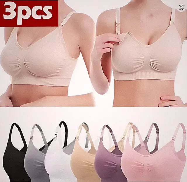 3er Pack Umstands Still BH Baumwolle Stillen Schwangere Frauen Schwangerschaft weich