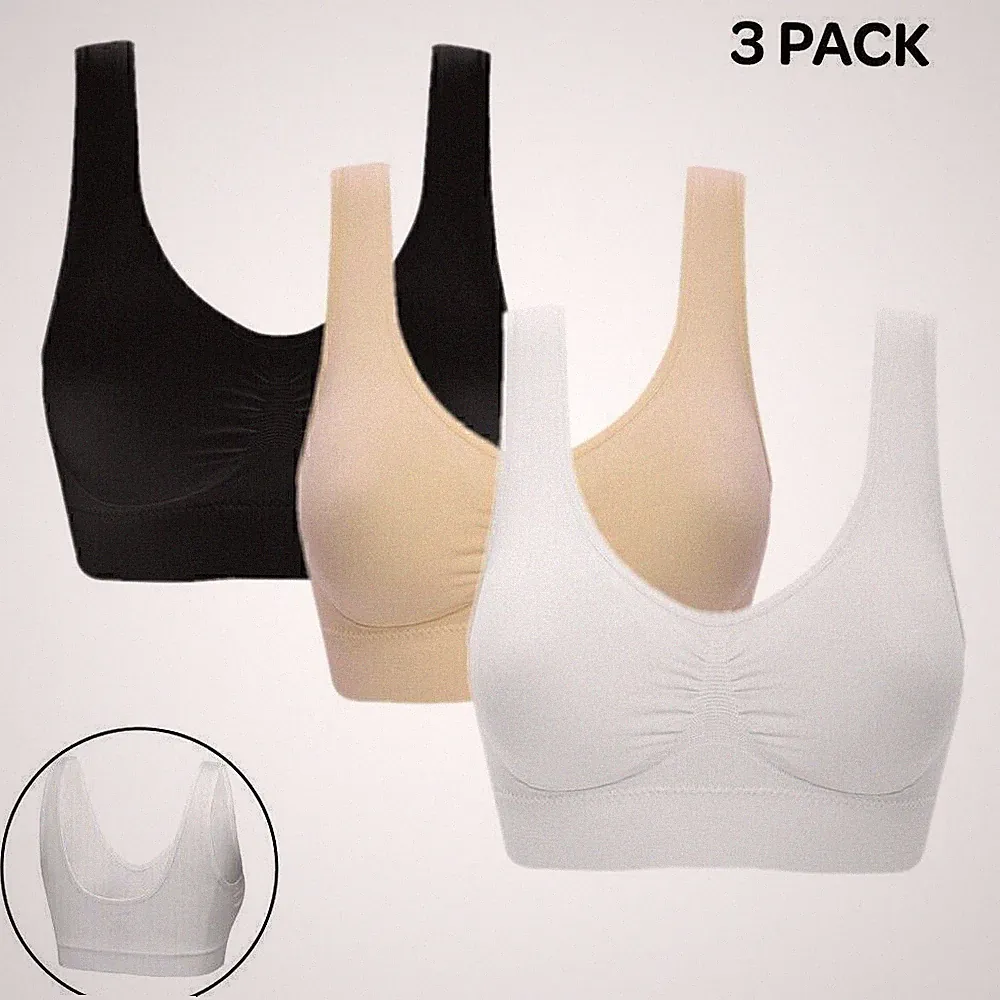 3er Set Damen Comfort BH - Seamless - Bustier BH - Freizeit und Sport BH Bra