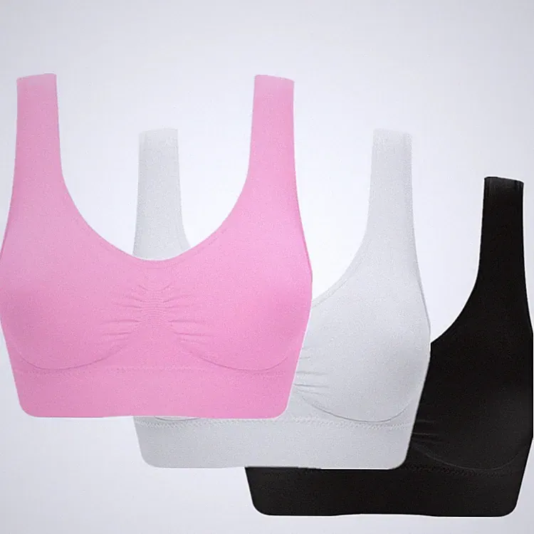 3er Set Damen Comfort BH Seamless Bustier Sport BH ohne Bügel