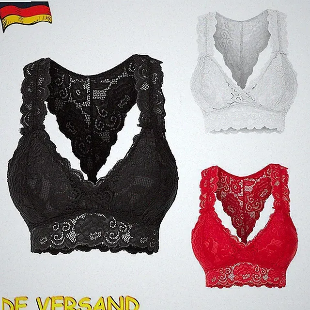 3er`Set`Damen`Spitze`Comfort`BH`Nahtlos`Bustier`Sport`Push`Up`Bra`Yoga`Bralette*