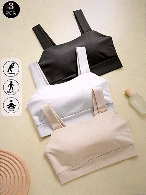 3er Set Damen Sport BHs Bequem und Stützend für Aktive Billig24