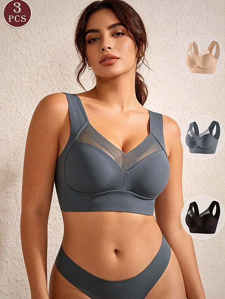3er Set Nahtlose BHs für Damen Bequemer Sitz und eleganter Look Billig24
