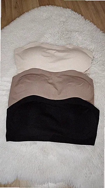 3er-Set trägerlose BHs / Bandeau-Tops Gr. M/L