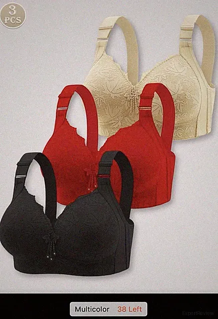 3pcs Women's Sexy Lace Solid Color Wireless Push-Up Bra, Lift & Enhance Bust