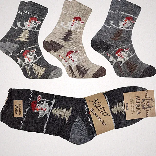 3X ALPAKA SOCKEN DICKE WEIHNACHTSSOCKEN WOLLSOCKEN Z2 39-42