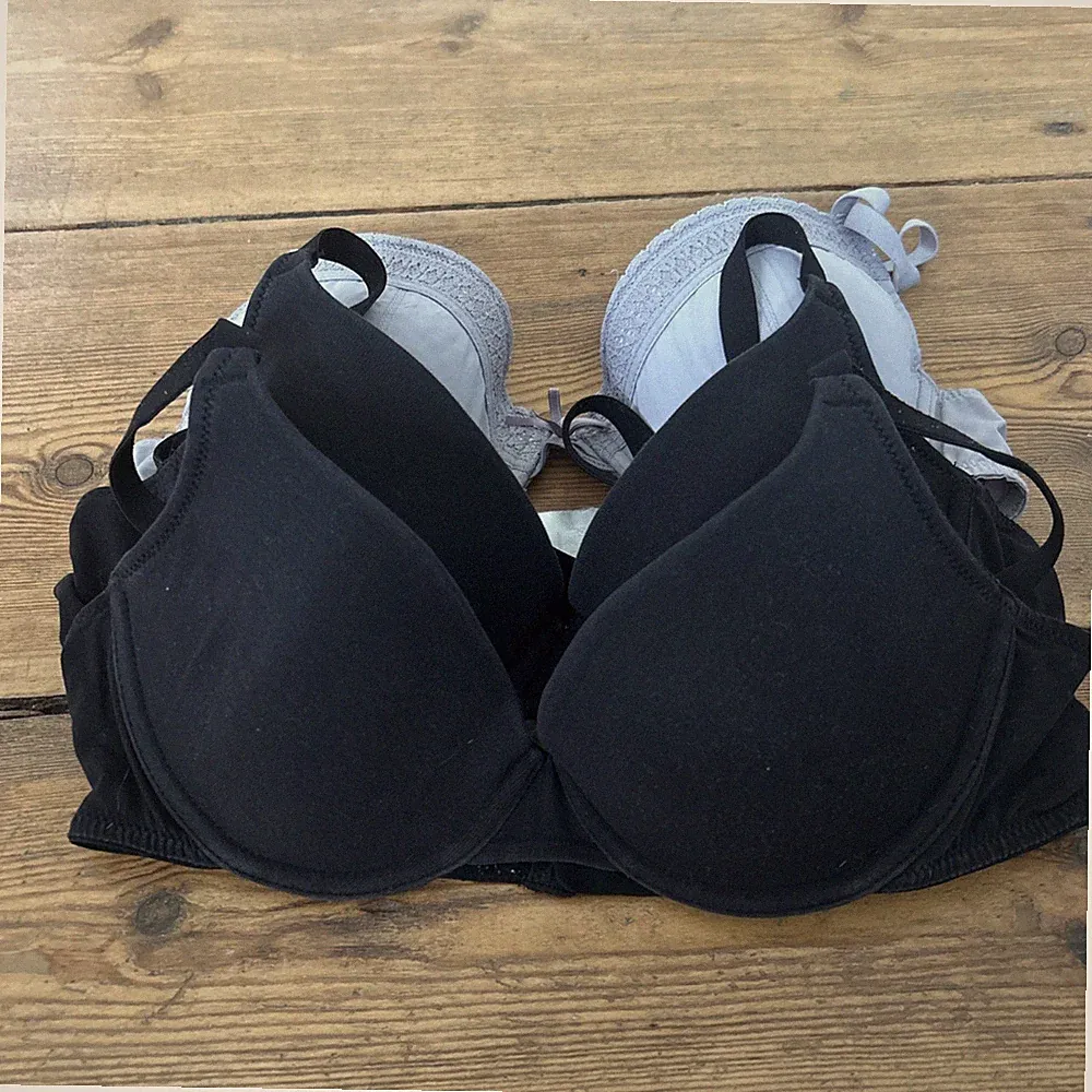 3x Bügel-BH Größe 75B Schwarz & Lila Wattierung