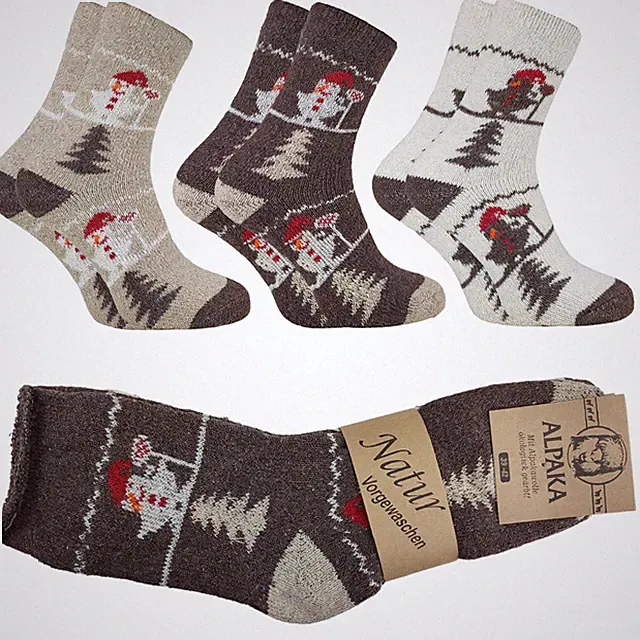 3X HERREN ALPAKA SOCKEN DICKE WOLLE ALPAKA WARM THERMISCH Z1 39-42