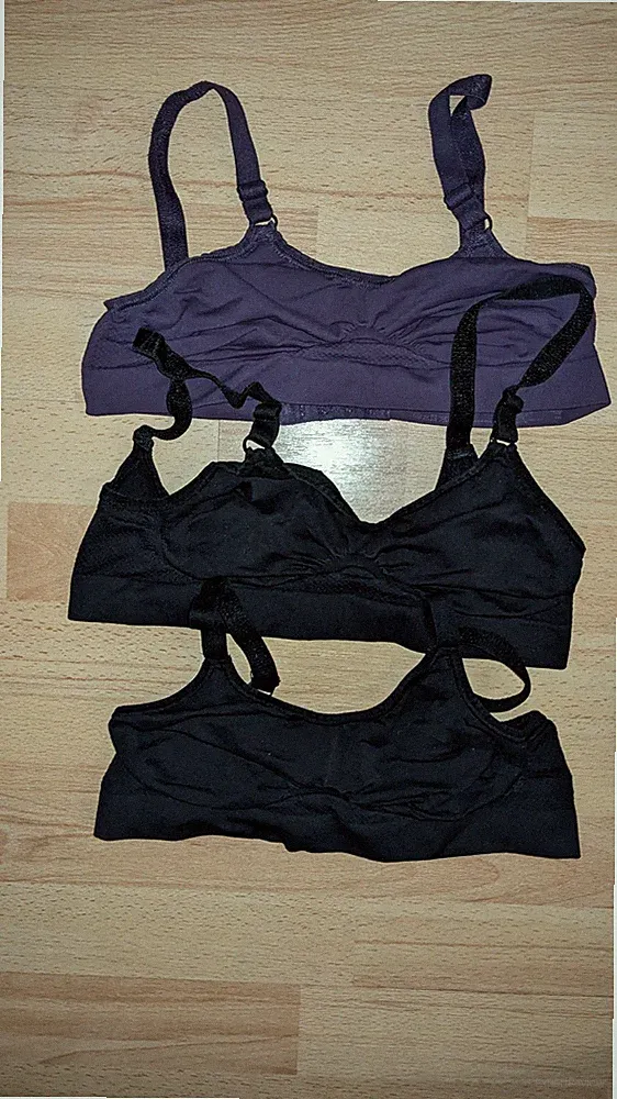 3x Sport-BH schwarz + lila von TCM Tchibo