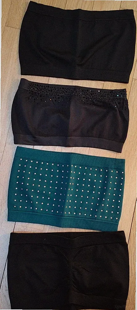 4 Stück Damen Mädchen Bandeau Top Bustier Trägerlos Push Up BH Dessous Gr. S