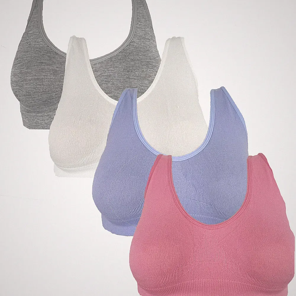 4 Stück Set Mädchen Bustier Sport BH Top Seamless Bra 128 134 140 146 152 158
