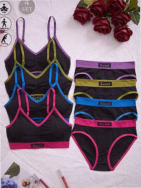 4er Pack nahtlose, verstellbare Sport BHs für Frauen Billig24