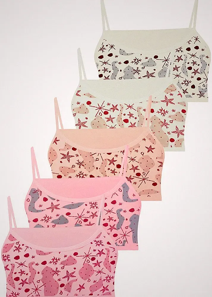 5 Mädchen Bustier Baumwolle Sport BH Kinder Unterwäsche Bra Tank Top 140-170