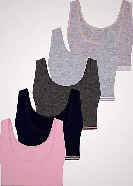 5 Mädchen Bustier Baumwolle Sport BH Kinder Unterwäsche Bra Unterhemd