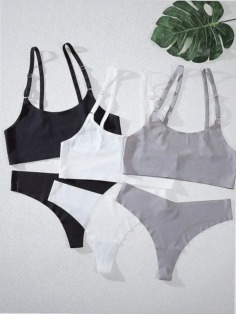 6 teiliges nahtloses Unterwäsche Set für Damen BH & Slip Billig24
