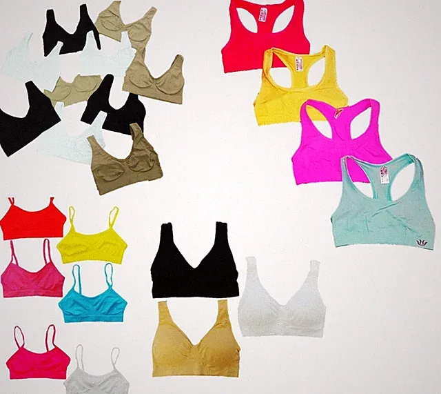 6er Pack Mädchen Sport Bustier BH Bustiers Größe 146 152 158 164 170 176 182 188