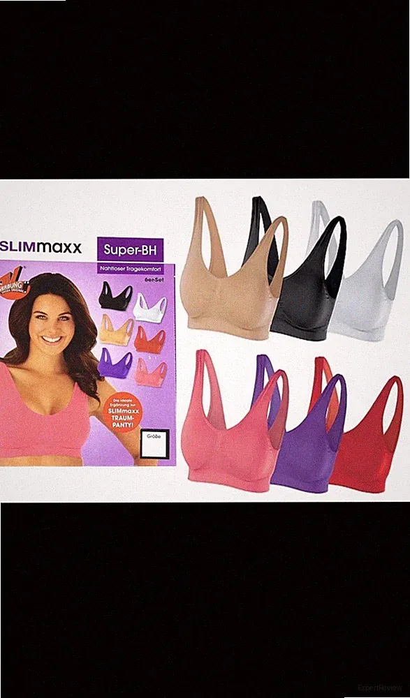 6er PACK Slimmaxx Damen BH Super-BH in 6 versch. Farben Nahtloser Tragekomf L