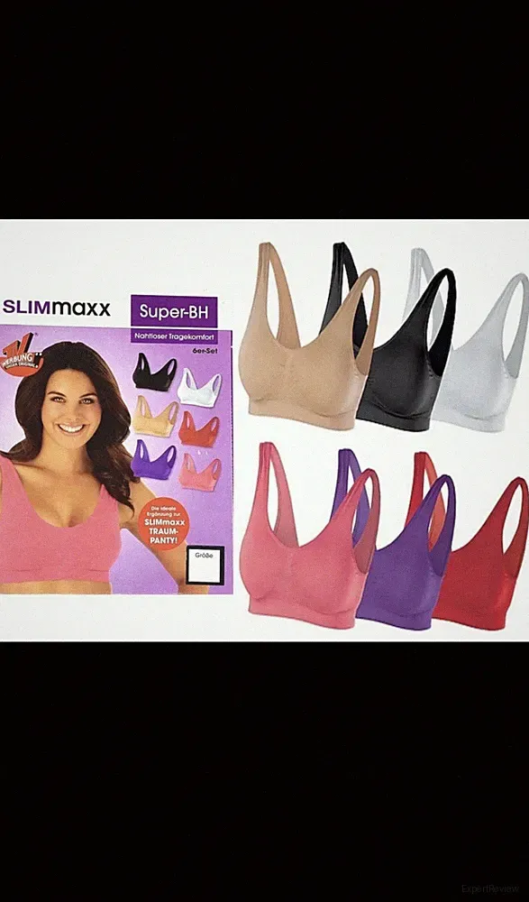 6er PACK Slimmaxx Damen BH Super-BH in 6 versch. Farben Nahtloser Tragekomf M