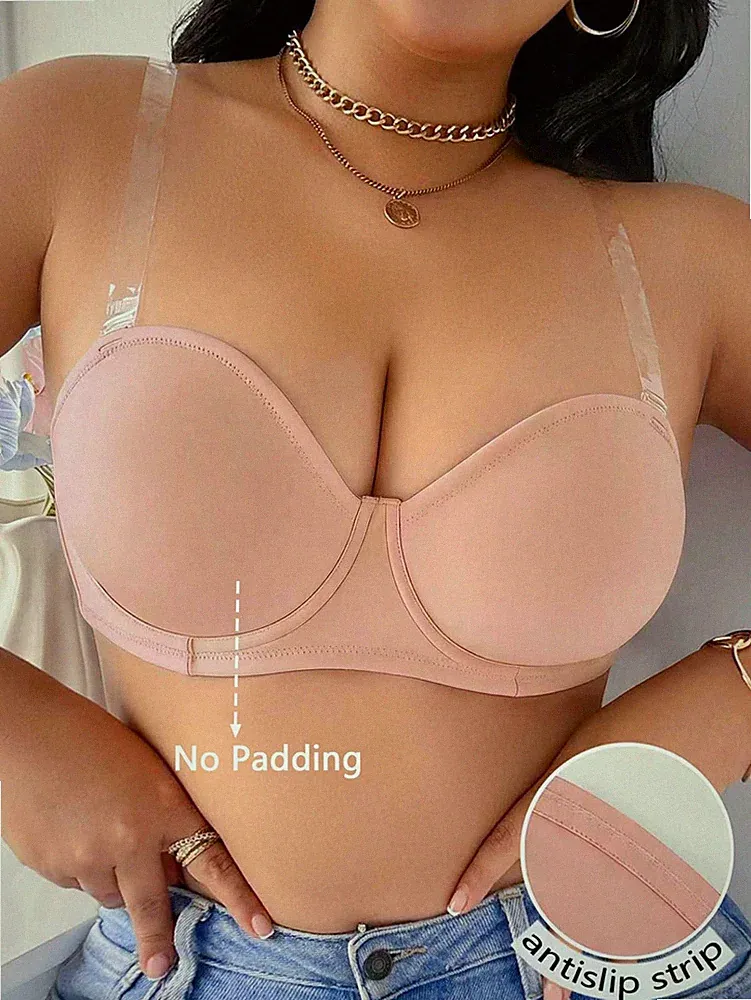 Abnehmbarer transparenter Träger Sexy Unterbügel BH in großen Größen Billig24