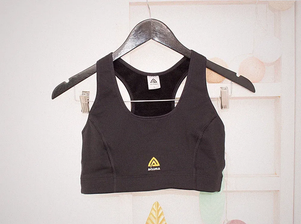 Aclima HotWool Sport BH Racerback Crop Top 65% Wolle innen Yoga Fitness Laufen L