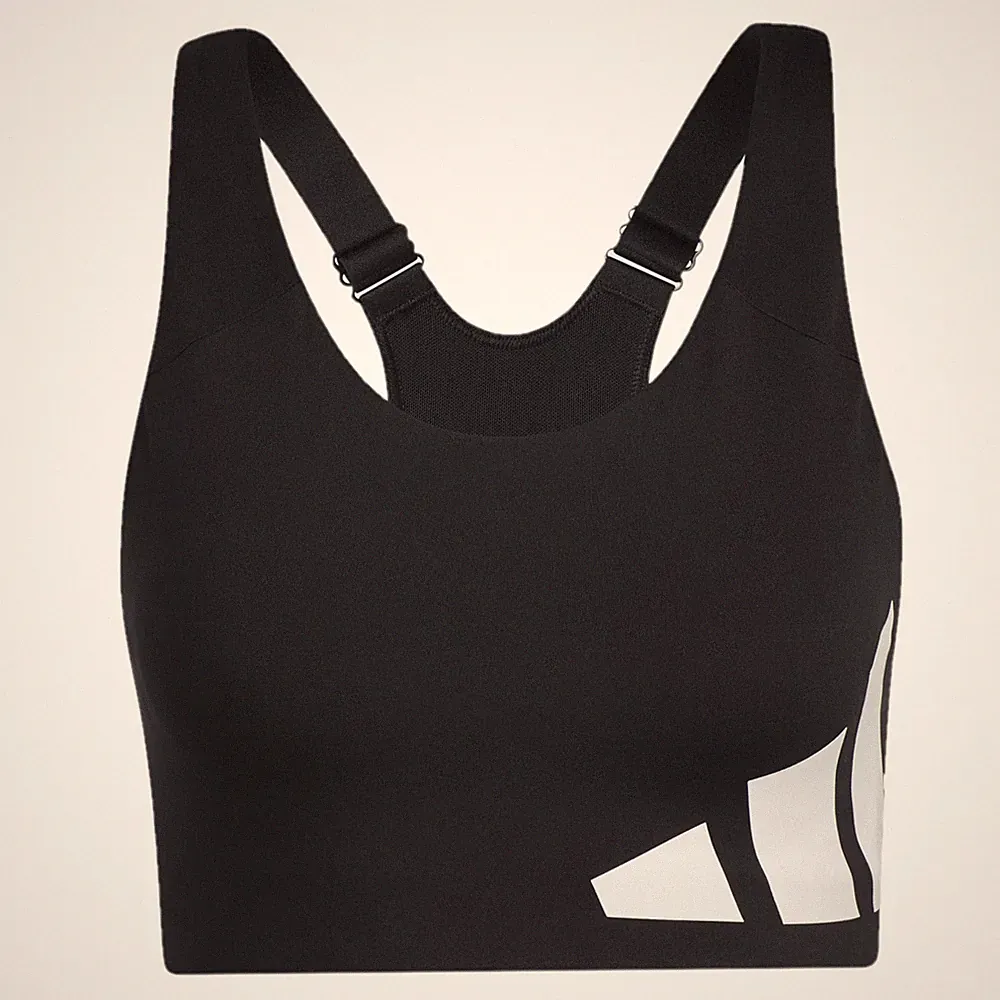Adidas Damen Sport BH (Größe XL) Schwarz High-Support Logo Bra - Neu