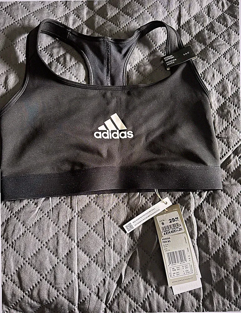 adidas Damen Sport-BH Schwarz S A-C Racerback, mittlerer Halt, Logo