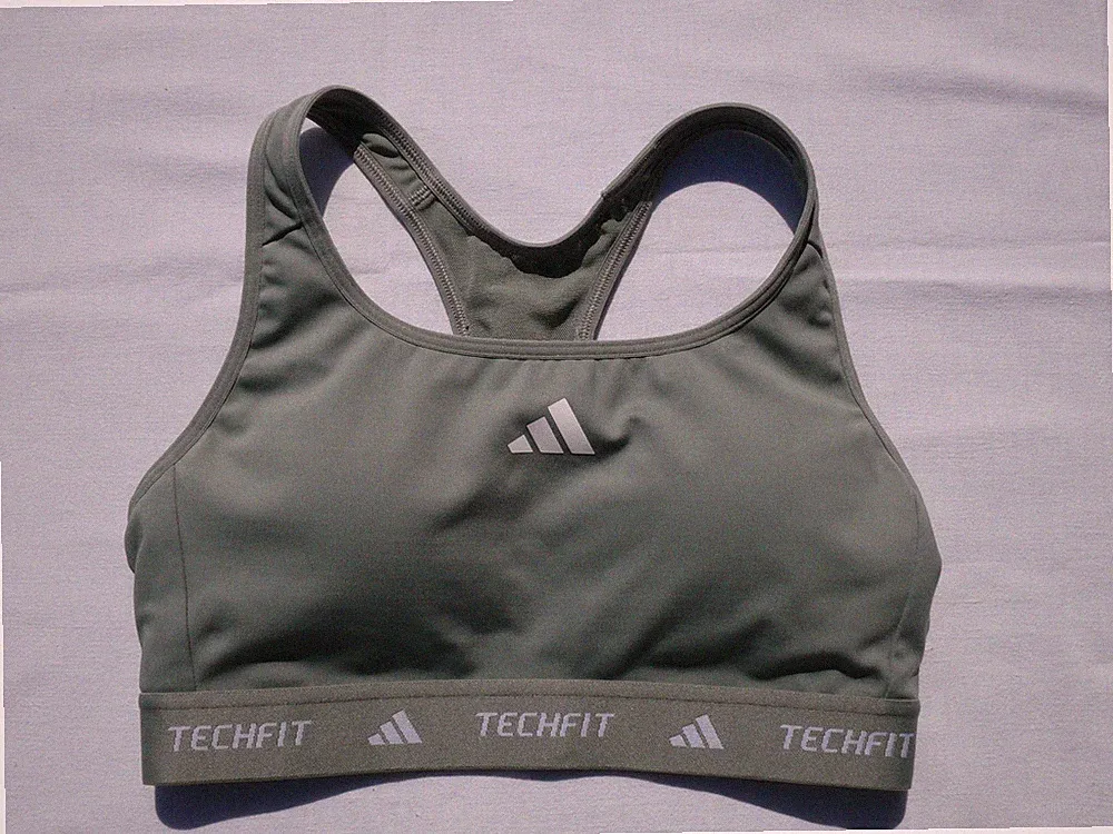 Adidas TECHFIT Sport-BH silver green – Gr. S - Bustier BH