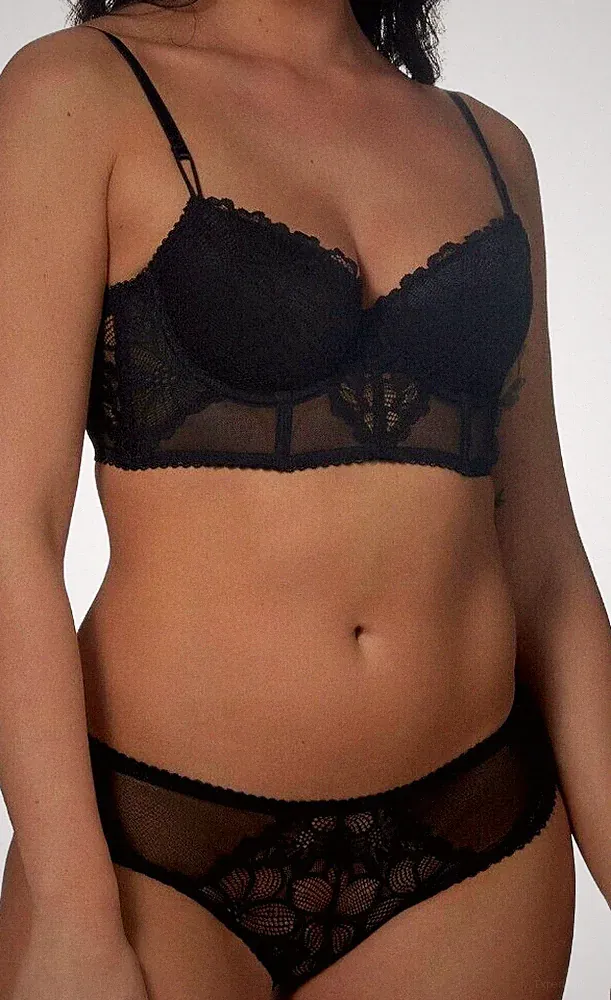 After Eden TYANNA Schalen Bustier Set BH mit Bügel Gr.75B UK 34B +38 Hipster S/M