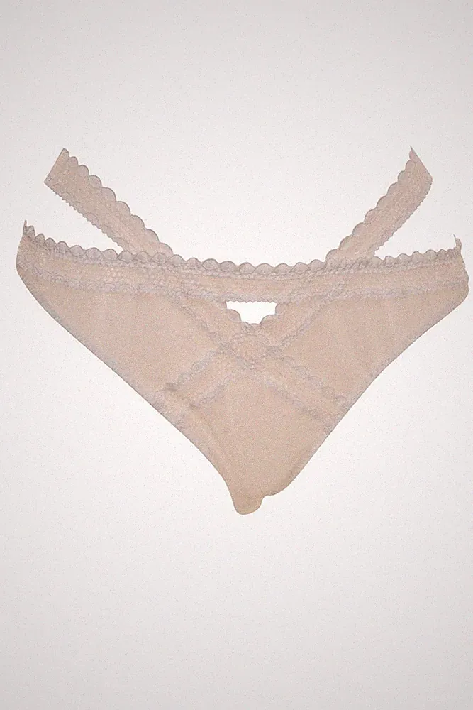 AGENT PROVOCATEUR Damen Höschen transparent Dessous elegant weiß Größe L