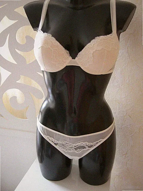 ANDRES SARDA Push up BH-Set Eden Natur 85 A Cup + String Größe 42 NEU
