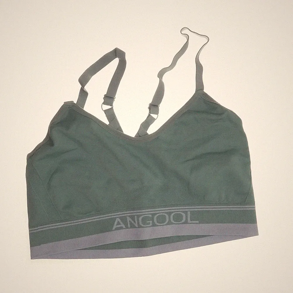 Angool, Sport-BH, Größe: XL, Grün/Grau, Damen #jXP