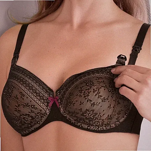 Anita MATERNITY FLEUR Still-BH mit Bügel 5053, Gr. 95 Cup D, schwarz, top