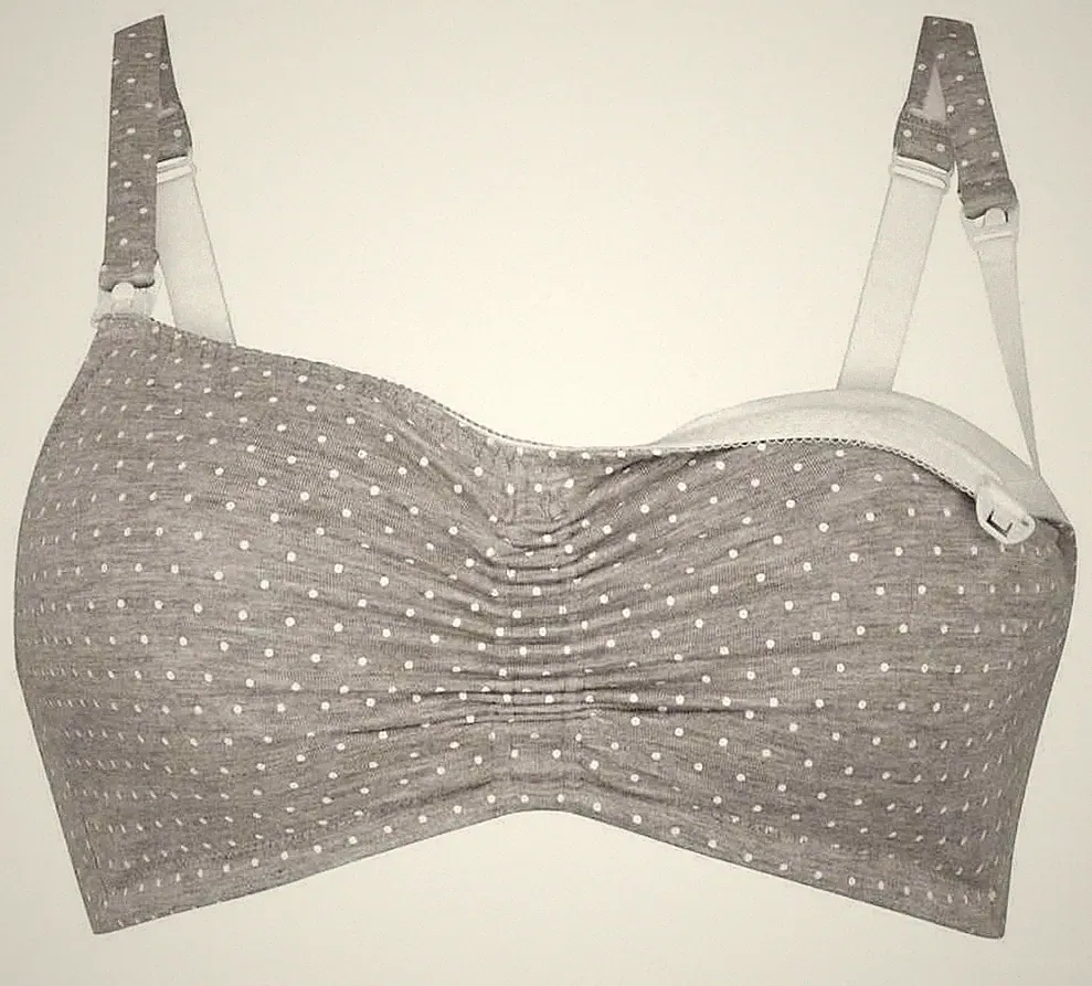 Anita Maternity Miss Debby Still BH Gr.75 G/H UK 34 F/G Crop top grau gepunktet