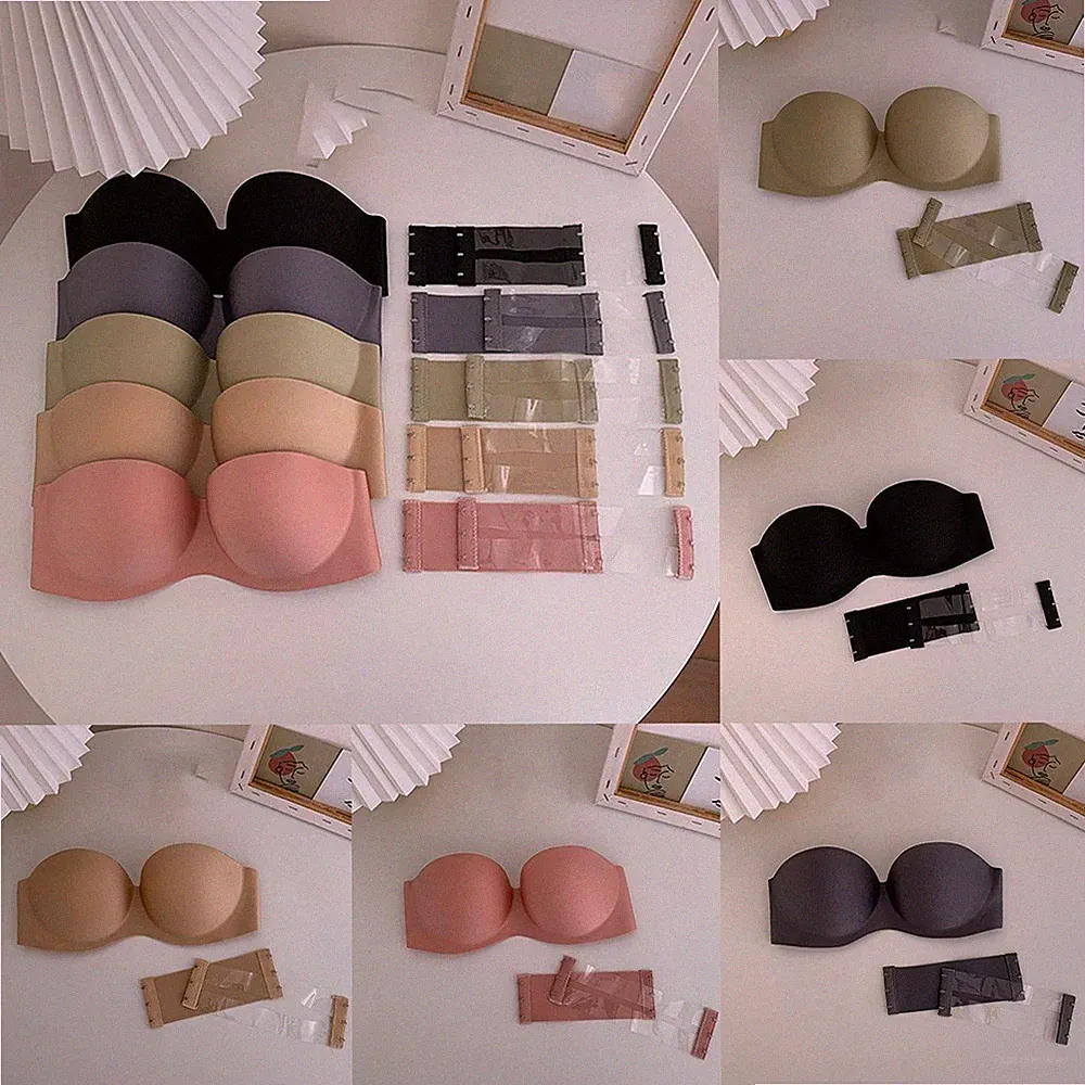 Anti Rutsch Trägerloser BH unsichtbares Design bequem für Damen Größen 32 bi