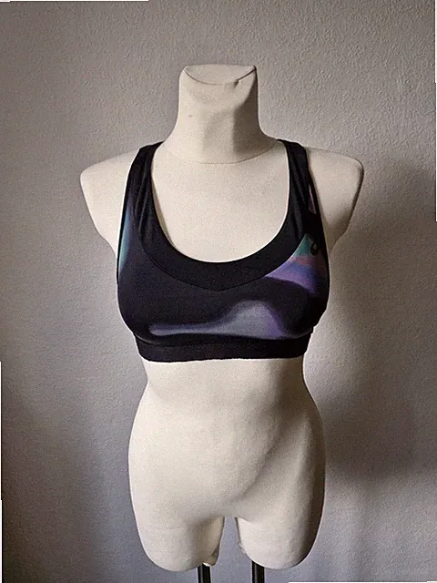 Asics Sport BH Schwarz Mehrfarbig XS Cup A/B Bustier Gym Fitness Training