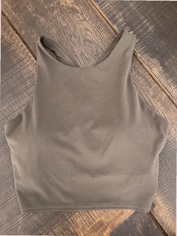 Athleta Sport BH Gr. M graubraun Racerback herausnehmbare Polster, kaum getragen