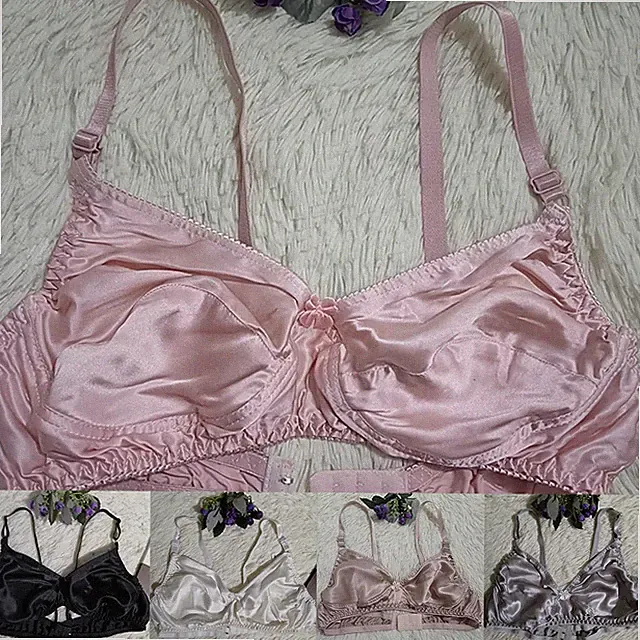 Atmungsaktiver Damen Seide Bügel Büstenhalter Softschalen BH 36C 38C 40C 44C 4