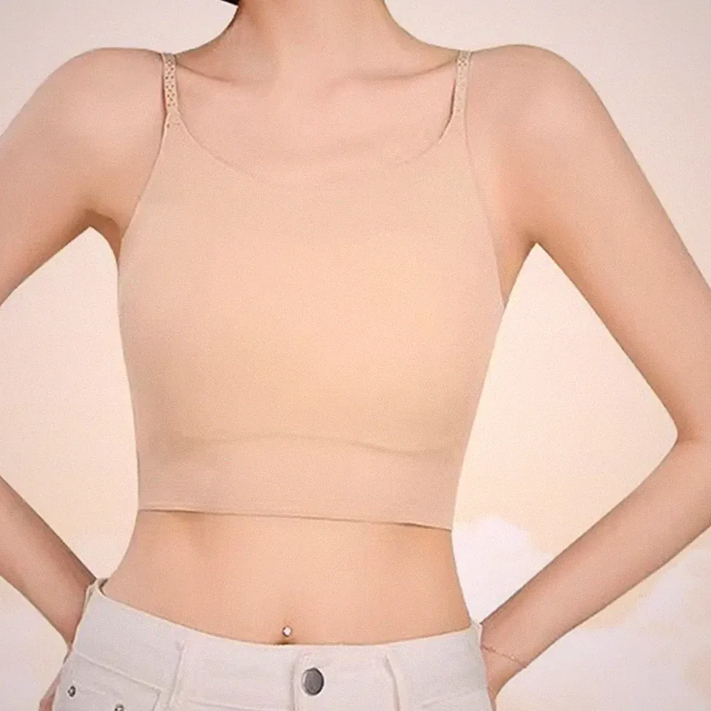 Atmungsaktiver nahtloser BH für Damen Eis Seide Unterwäsche mit Raffung Style