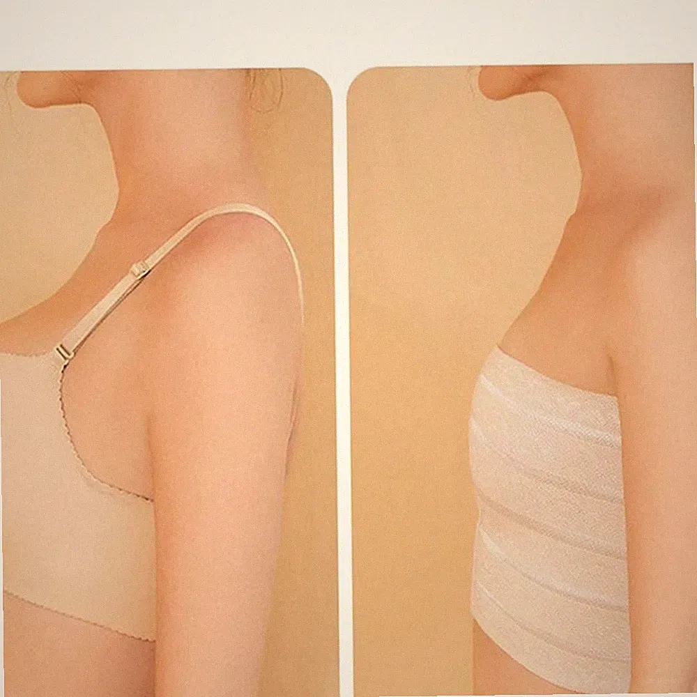 Atmungsaktiver trägerloser Damen BH Verstellbar Brust Cinching Nylon Spandex für