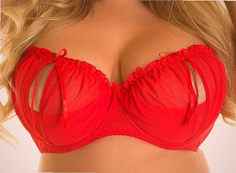 Axami Bügel BH rot Hebe BH Büstenhebe große Größen Damen plus Size Dessous