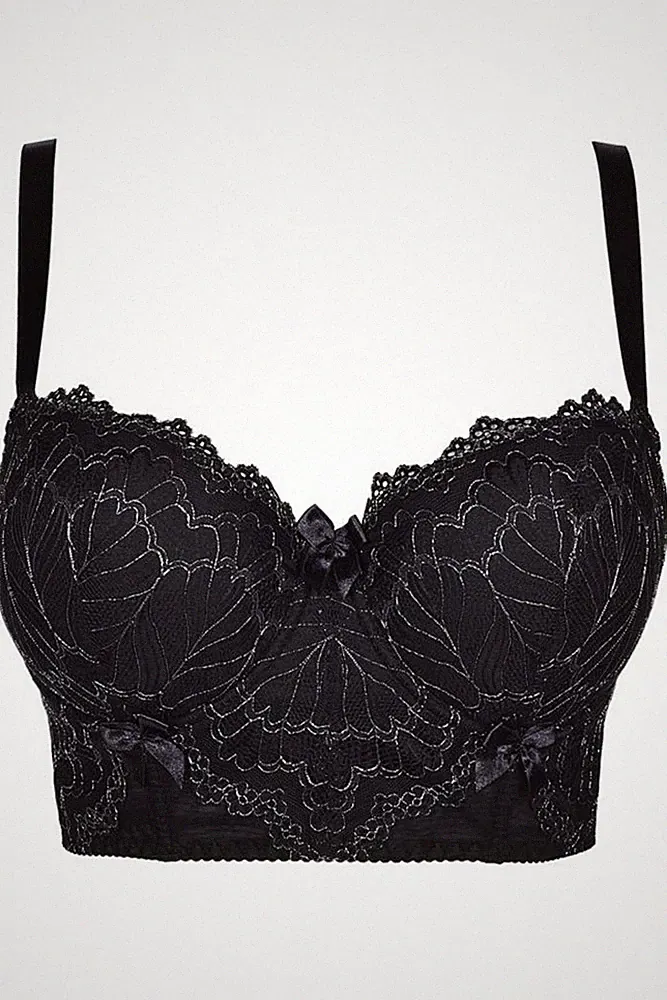 Axami faszinierendes Plus-Size Bügel-BH-Bustier schwarz mit Stickerei